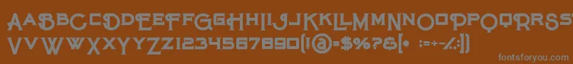 フォントMaroonbold – 茶色の背景に灰色の文字