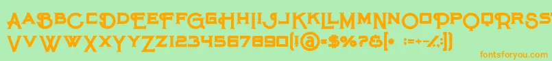 フォントMaroonbold – オレンジの文字が緑の背景にあります。