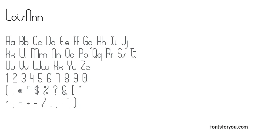 Шрифт LoisAnn – алфавит, цифры, специальные символы