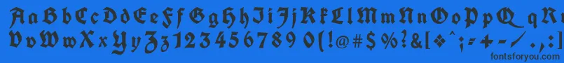 KochFrakturGesperrtUnz1a Font – Black Fonts on Blue Background