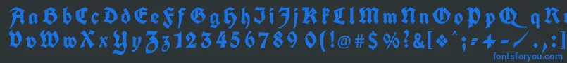 KochFrakturGesperrtUnz1a Font – Blue Fonts on Black Background