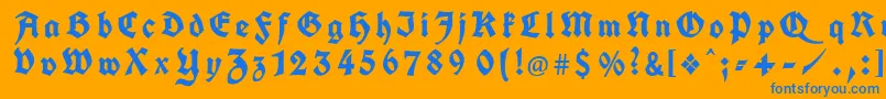 KochFrakturGesperrtUnz1a Font – Blue Fonts on Orange Background