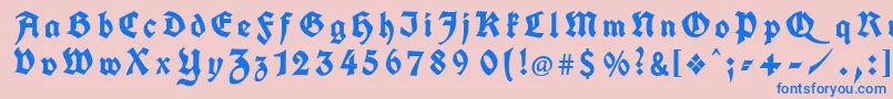 フォントKochFrakturGesperrtUnz1a – ピンクの背景に青い文字