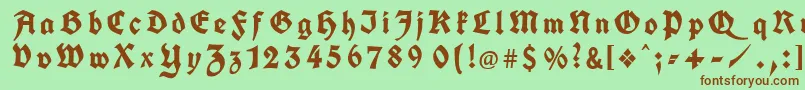 KochFrakturGesperrtUnz1a Font – Brown Fonts on Green Background