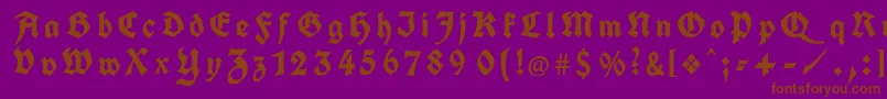 Шрифт KochFrakturGesperrtUnz1a – коричневые шрифты на фиолетовом фоне