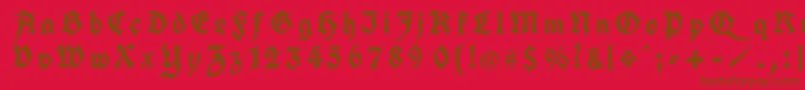 fuente KochFrakturGesperrtUnz1a – Fuentes Marrones Sobre Fondo Rojo