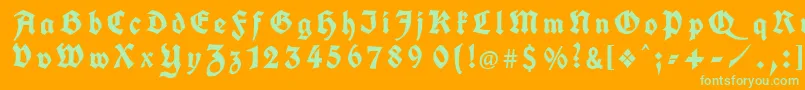 KochFrakturGesperrtUnz1a Font – Green Fonts on Orange Background