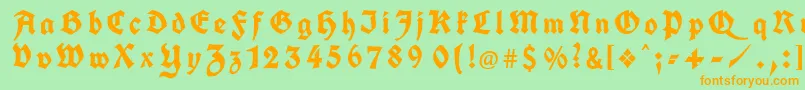 KochFrakturGesperrtUnz1a Font – Orange Fonts on Green Background