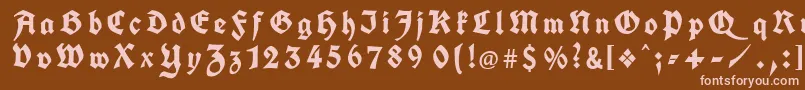 KochFrakturGesperrtUnz1a Font – Pink Fonts on Brown Background