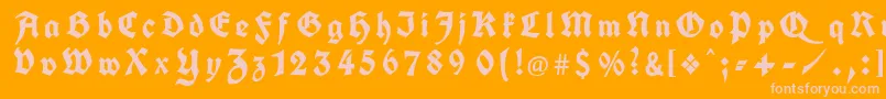 KochFrakturGesperrtUnz1a Font – Pink Fonts on Orange Background
