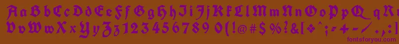 KochFrakturGesperrtUnz1a Font – Purple Fonts on Brown Background