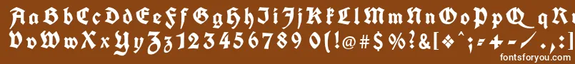 KochFrakturGesperrtUnz1a Font – White Fonts on Brown Background