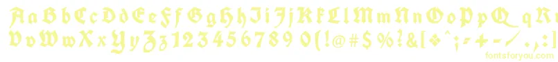 KochFrakturGesperrtUnz1a Font – Yellow Fonts on White Background
