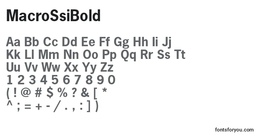 characters of macrossibold font, letter of macrossibold font, alphabet of  macrossibold font