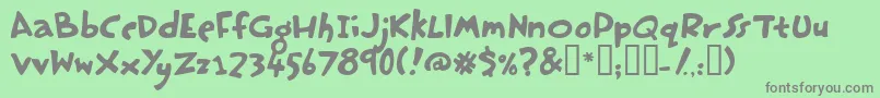 フォントHastyPudding – 緑の背景に灰色の文字