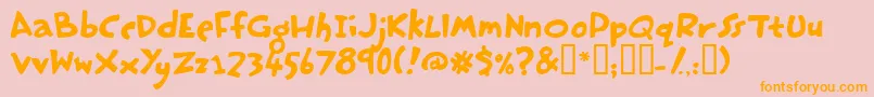 Czcionka HastyPudding – pomarańczowe czcionki na różowym tle
