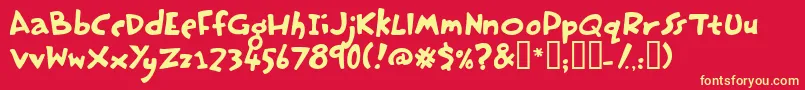 HastyPudding Font – Yellow Fonts on Red Background