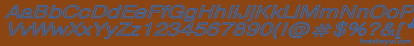 PragmaticaHwBoldItalic Font – Blue Fonts on Brown Background