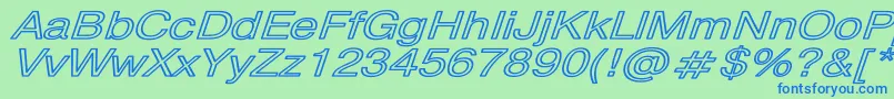 PragmaticaHwBoldItalic Font – Blue Fonts on Green Background