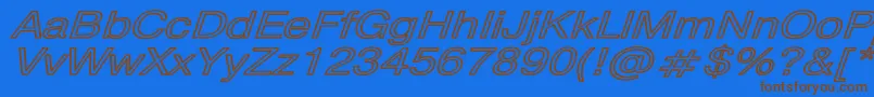 PragmaticaHwBoldItalic Font – Brown Fonts on Blue Background