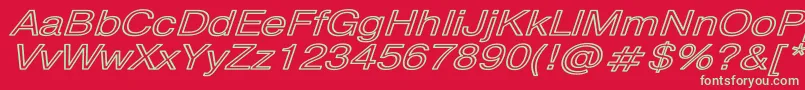 PragmaticaHwBoldItalic Font – Green Fonts on Red Background