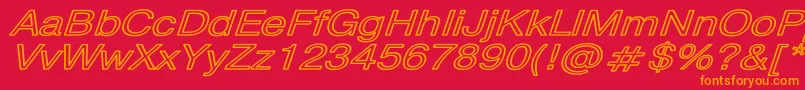 PragmaticaHwBoldItalic Font – Orange Fonts on Red Background