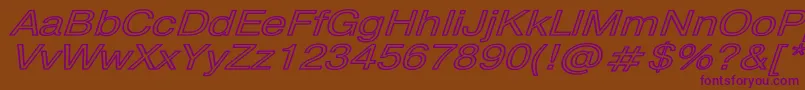 PragmaticaHwBoldItalic Font – Purple Fonts on Brown Background