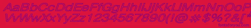 PragmaticaHwBoldItalic Font – Purple Fonts on Red Background