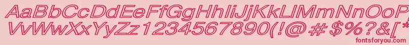 PragmaticaHwBoldItalic-Schriftart – Rote Schriften auf rosa Hintergrund