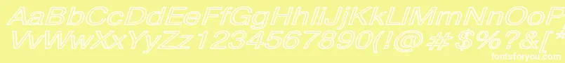 PragmaticaHwBoldItalic Font – White Fonts on Yellow Background