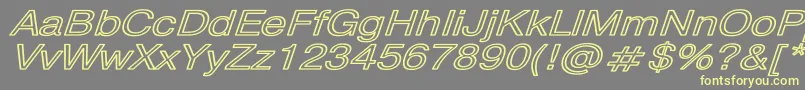 PragmaticaHwBoldItalic Font – Yellow Fonts on Gray Background