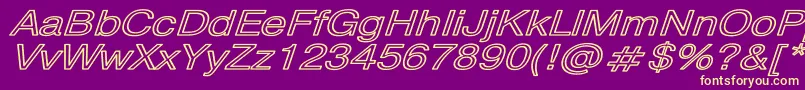 PragmaticaHwBoldItalic Font – Yellow Fonts on Purple Background