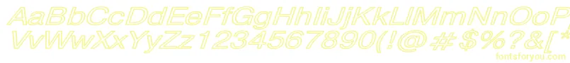 PragmaticaHwBoldItalic Font – Yellow Fonts on White Background