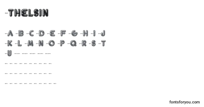 Czcionka Fthelsin – alfabet, cyfry, specjalne znaki
