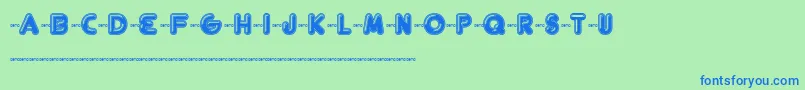 Fthelsin Font – Blue Fonts on Green Background