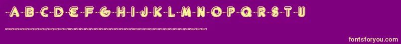 Fonte Fthelsin – fontes amarelas em um fundo roxo