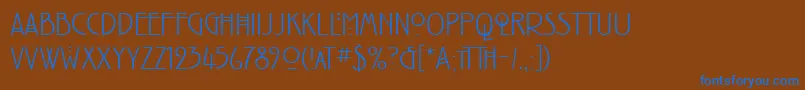 フォントInlaid – 茶色の背景に青い文字