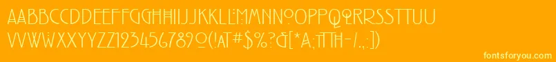 Inlaid Font – Yellow Fonts on Orange Background