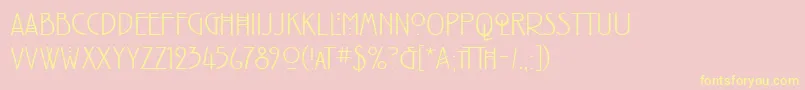 Inlaid-Schriftart – Gelbe Schriften auf rosa Hintergrund