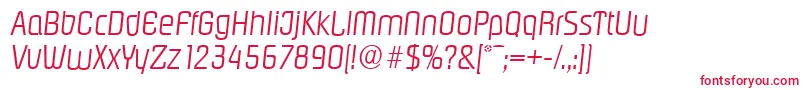 PasadenaserialLightItalic-Schriftart – Rote Schriften auf weißem Hintergrund
