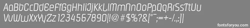 PasadenaserialLightItalic Font – White Fonts on Gray Background