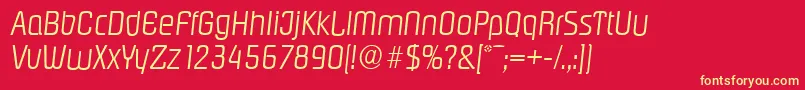 PasadenaserialLightItalic Font – Yellow Fonts on Red Background