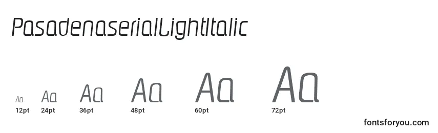 PasadenaserialLightItalic Font Sizes