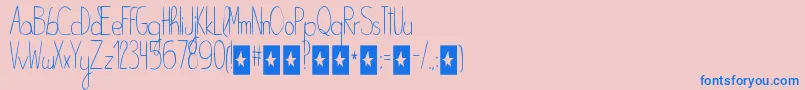 Bellakhopeless Font – Blue Fonts on Pink Background