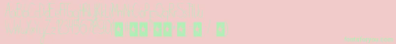Fonte Bellakhopeless – fontes verdes em um fundo rosa
