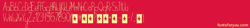 Bellakhopeless Font – Yellow Fonts on Red Background