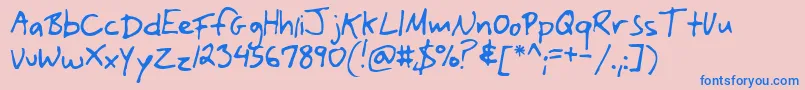 フォントYank – ピンクの背景に青い文字