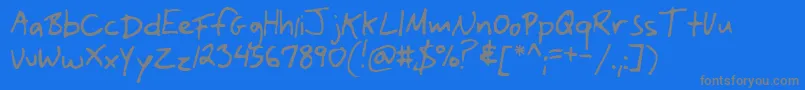 Yank-Schriftart – Graue Schriften auf blauem Hintergrund