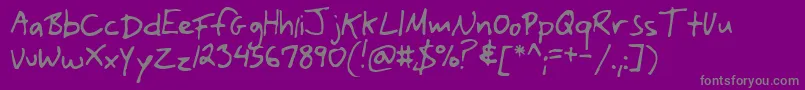Yank-fontti – harmaat kirjasimet violetilla taustalla