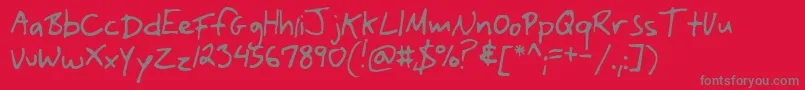 Yank-fontti – harmaat kirjasimet punaisella taustalla